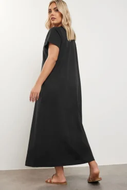 Yours Curve Black Midaxi T Shirt Dress
