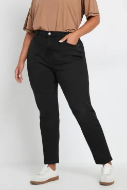 Yours Curve Black Mom Jeans