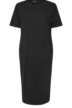 Yours Curve Black Oversized Pocket Detail Midi Dress