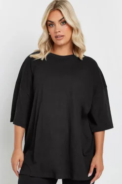 Yours Curve Black Oversized Boxy T Shirt