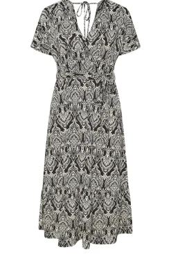 Yours Curve Black Paisley Print Midaxi Wrap Dress