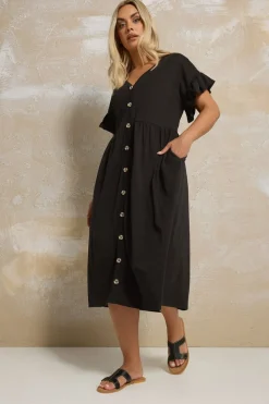 Yours Curve Black Peplum Midaxi Dress