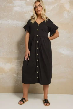 Yours Curve Black Peplum Midaxi Dress