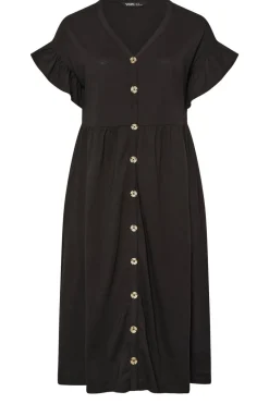 Yours Curve Black Peplum Midaxi Dress