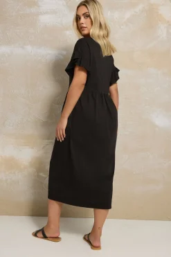 Yours Curve Black Peplum Midaxi Dress