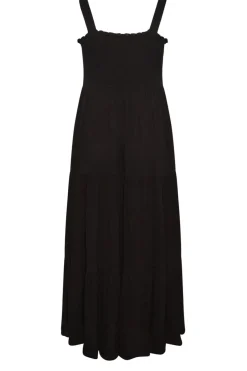 Yours Curve Black Shirred Strappy Sundress