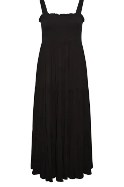 Yours Curve Black Shirred Strappy Sundress