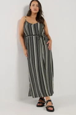 Yours Curve Black Zig Zag Bead Detail Maxi Dress