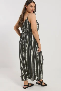 Yours Curve Black Zig Zag Bead Detail Maxi Dress