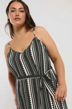 Yours Curve Black Zig Zag Bead Detail Maxi Dress