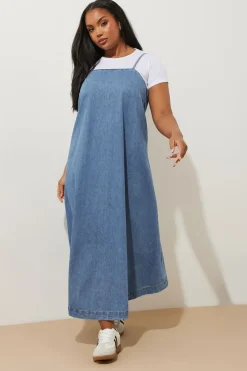 Yours Curve Blue Denim Maxi Dress