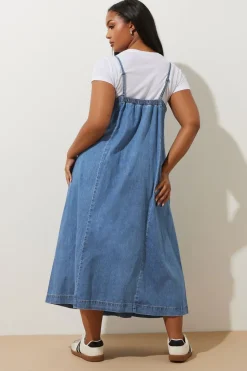Yours Curve Blue Denim Maxi Dress