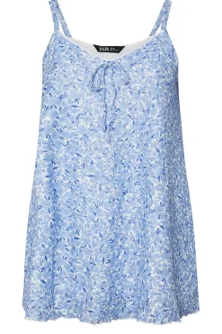 Yours Curve Blue Floral Lace Cami Top