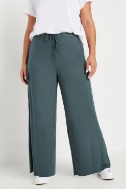 Yours Curve Blue Wide Leg Cargo Trousers