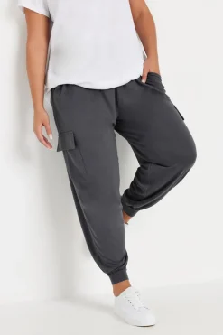 Yours Curve Charcoal Grey Cargo Harem Joggers