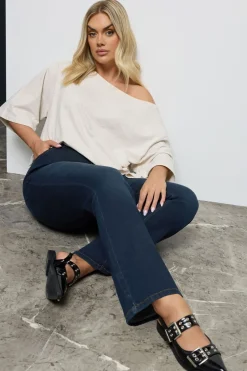 Yours Curve Dark Indigo Blue Bootcut Stretch Isla Jeans