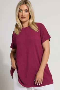 Yours Curve Dark Pink Textured Swing Top