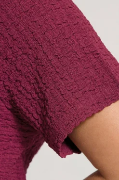 Yours Curve Dark Pink Textured Swing Top