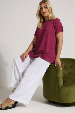 Yours Curve Dark Pink Textured Swing Top