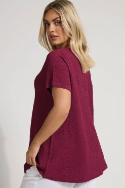 Yours Curve Dark Pink Textured Swing Top