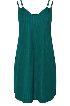Yours Curve Emerald Green Textured Double Strap Mini Dress