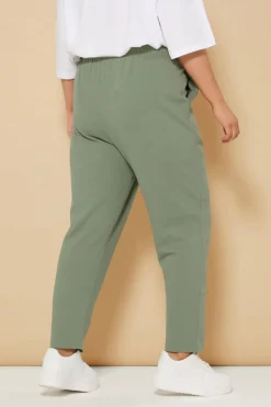 Yours Curve Khaki Green Barrel Joggers