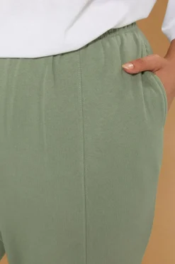 Yours Curve Khaki Green Barrel Joggers