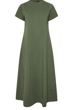 Yours Curve Khaki Green Midaxi T Shirt Dress