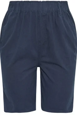 Yours Curve Navy Blue Cool Cotton Shorts