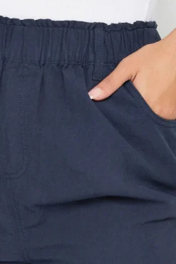Yours Curve Navy Blue Cool Cotton Shorts