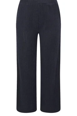 Yours Curve Navy Blue Knitted Wide Leg Trousers