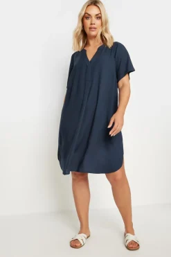 Yours Curve Navy Blue Short Sleeve Tunic Dress