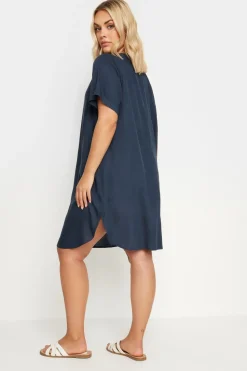 Yours Curve Navy Blue Short Sleeve Tunic Dress