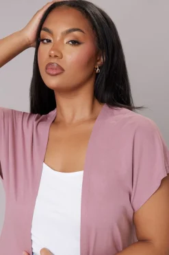 Yours Curve Pink Grown On Sleeve Jersey Cardigan