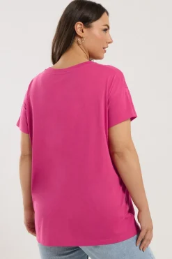 Yours Curve Pink Squeeze The Day Lemon Graphic Print T-Shirt