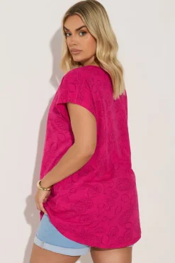 Yours Curve Pink Tropical Fruit Print T-Shirt