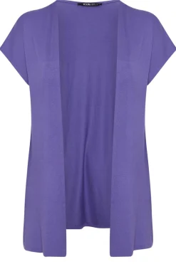 Yours Curve Purple Grown On Sleeve Jersey Cardigan