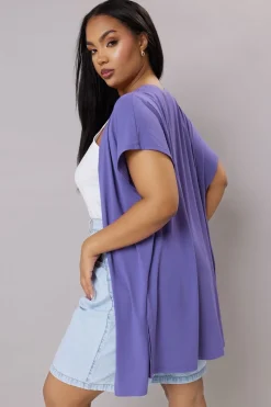 Yours Curve Purple Grown On Sleeve Jersey Cardigan