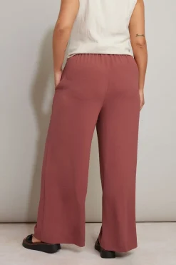 Yours Curve Rust Orange Twill Wide Leg Trousers