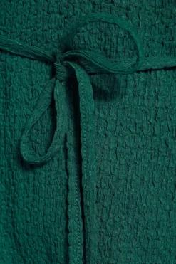 Yours Curve Teal Green Belted Textured Tunic Top