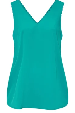 Yours Curve Teal Green Scallop Edge Cami Vest Top