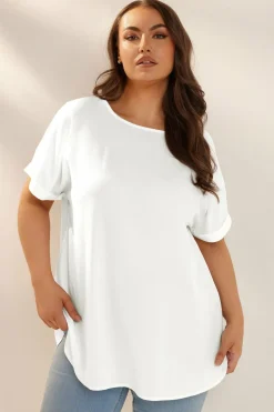 Yours Curve White Boxy Short Sleeve Blouse