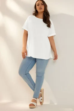 Yours Curve White Boxy Short Sleeve Blouse