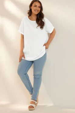 Yours Curve White Boxy Short Sleeve Blouse