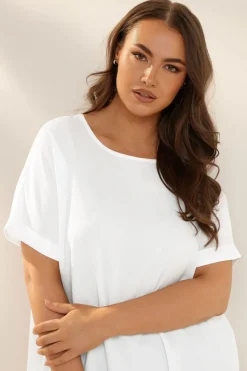 Yours Curve White Boxy Short Sleeve Blouse