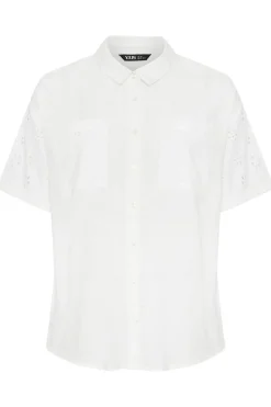 Yours Curve White Broderie Anglaise Linen Shirt