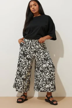 Yours Curve White Cow Print Midaxi Culottes
