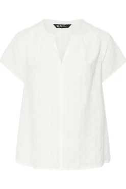 Yours Curve White Short Sleeve Cotton Blouse