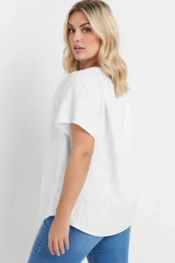 Yours Curve White Short Sleeve Cotton Blouse