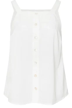 Yours Curve White Square Neck Vest Top
